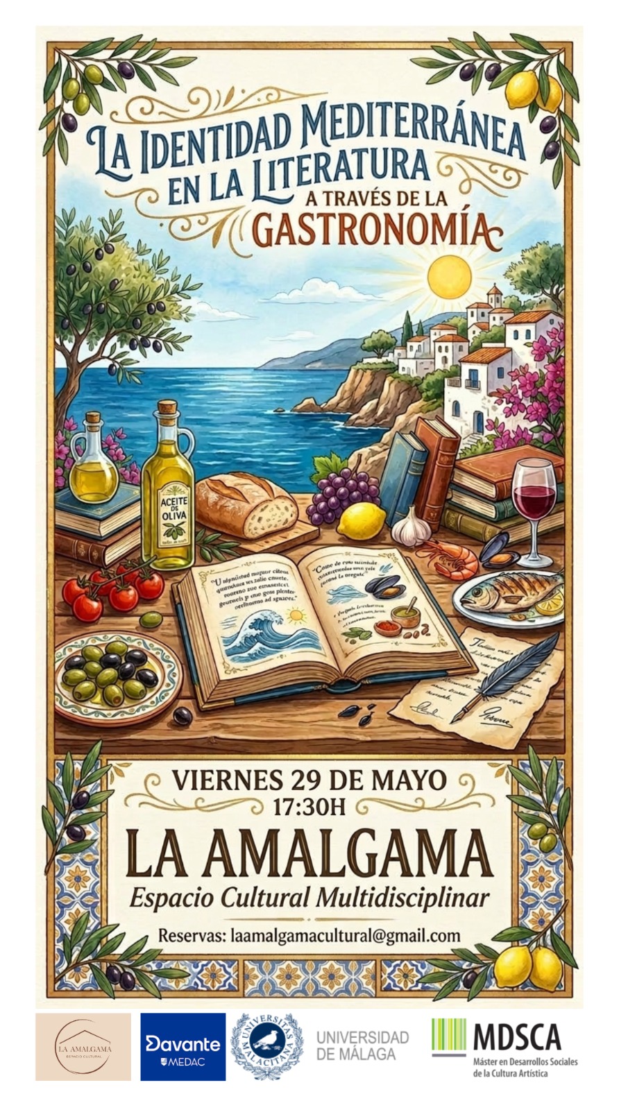 Cartel Jornada de Lecturas Mediterráneas en torno a la Gastronomía